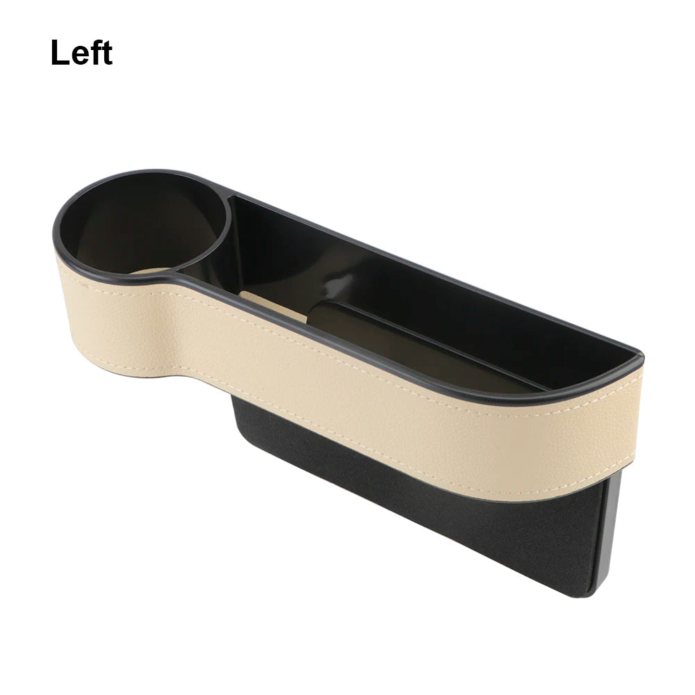 PU Leather Car Seat Gap Storage Box Universal Seat Gap Slit Box with Charging Hole Phone Bottle Keys Holder Box Auto Organizer