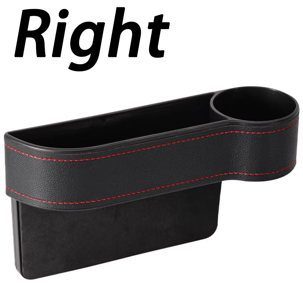 PU Leather Car Seat Gap Storage Box Universal Seat Gap Slit Box with Charging Hole Phone Bottle Keys Holder Box Auto Organizer