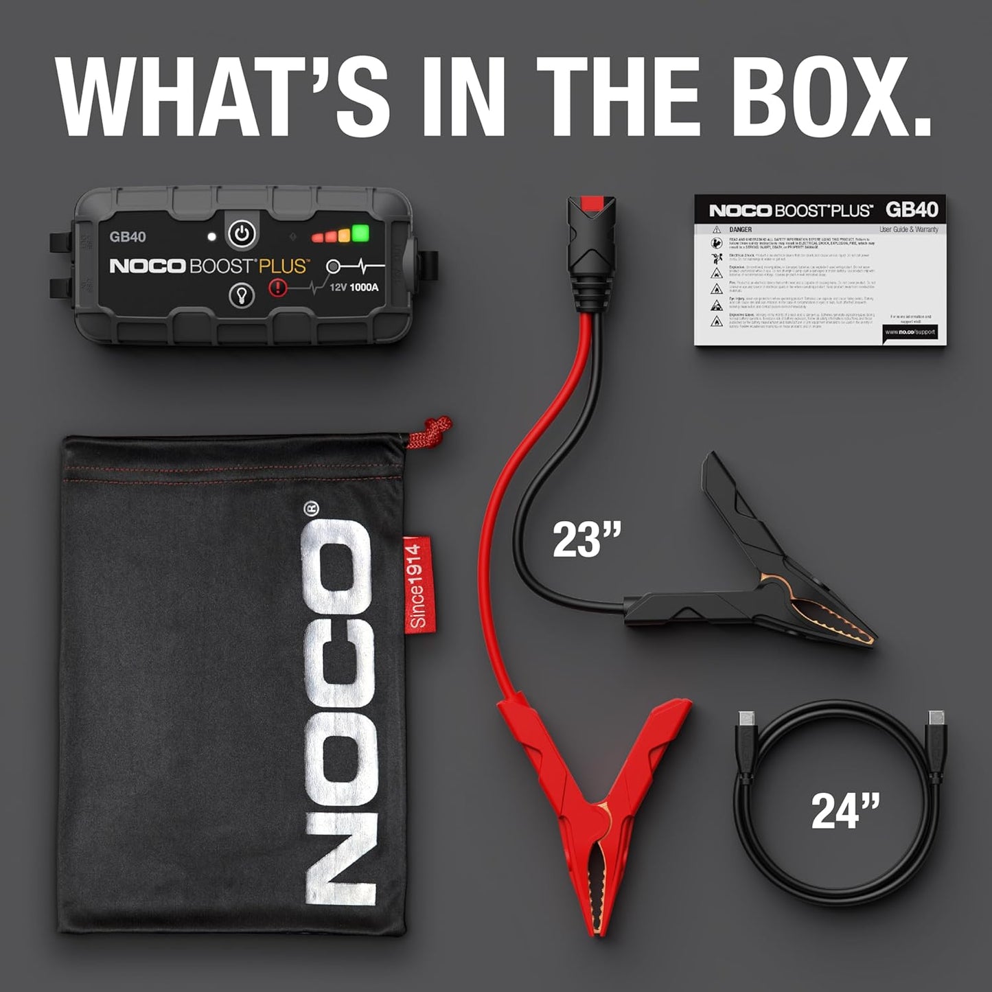 Boost plus GB40 1000A Ultrasafe Car Battery Jump Starter, 12V Jump Starter Battery Pack, Battery Booster, Jump Box, Portable Charger and Jumper Cables for 6.0L Gasoline and 3.0L Diesel Engines