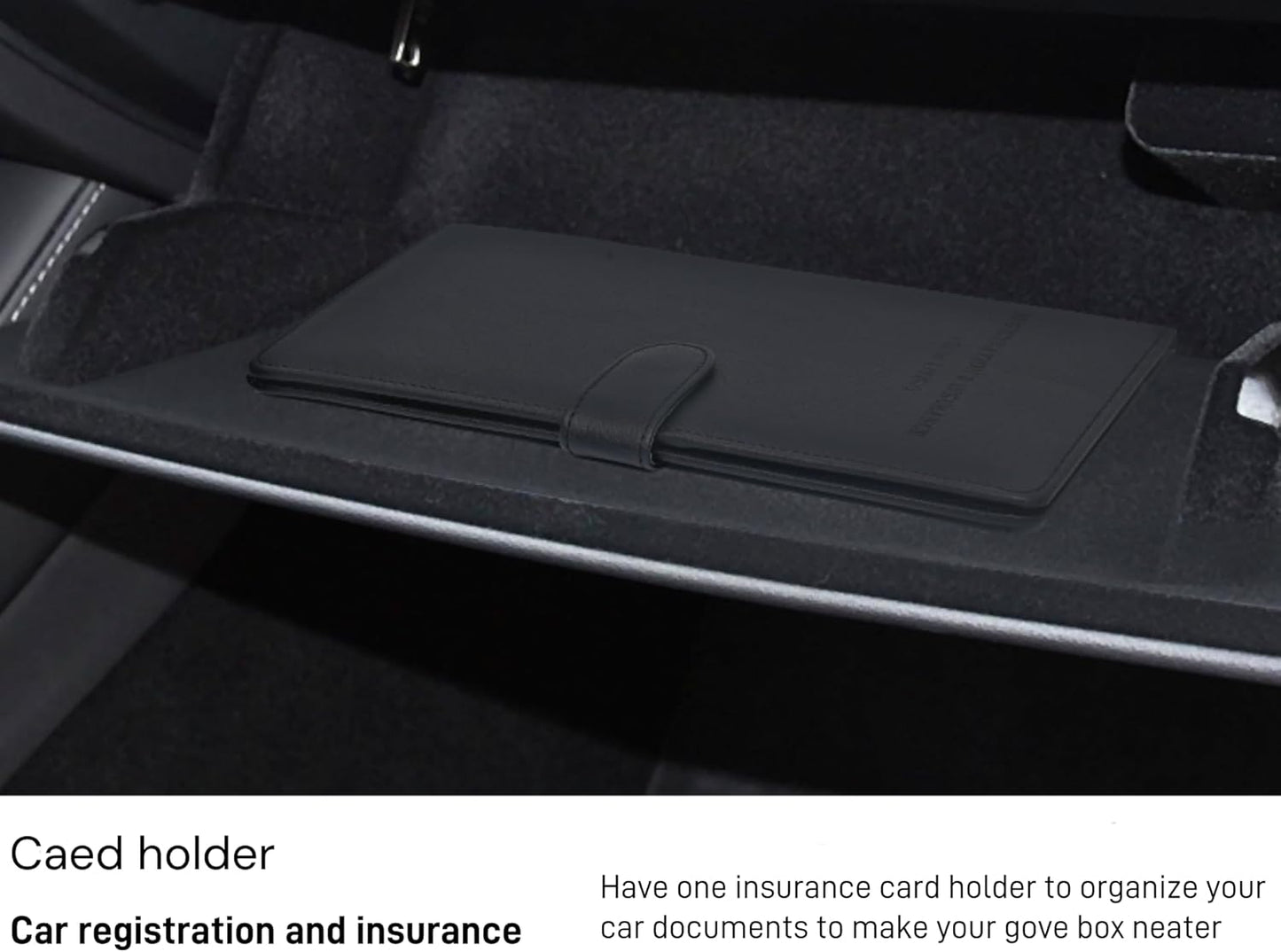 Car Registration and Insurance Holder, Vehicle Glovebox Document Organizer,Tesla Model Y Accessories 2025,Designed for Tesla Model 3/Y/S/X- for Documents, Cards, Keys, Permits