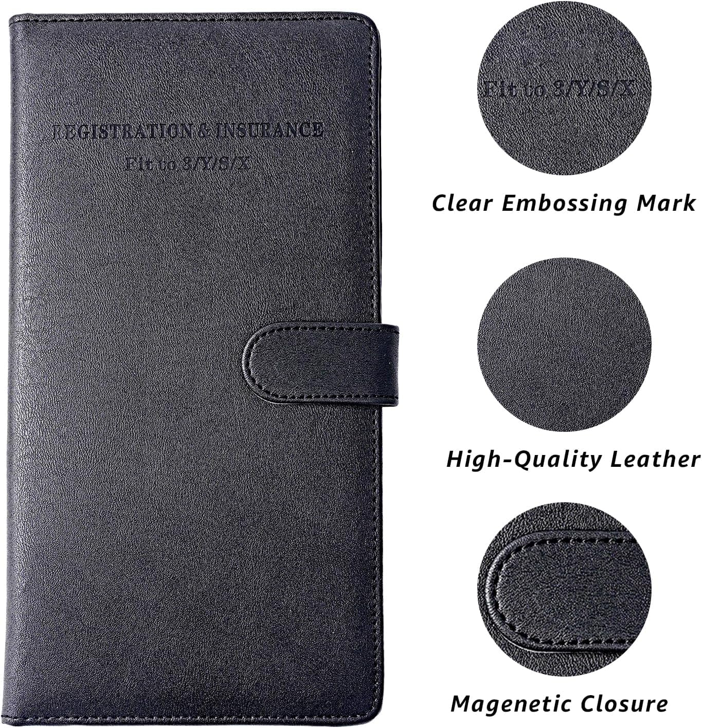 Car Registration and Insurance Holder, Vehicle Glovebox Document Organizer,Tesla Model Y Accessories 2025,Designed for Tesla Model 3/Y/S/X- for Documents, Cards, Keys, Permits
