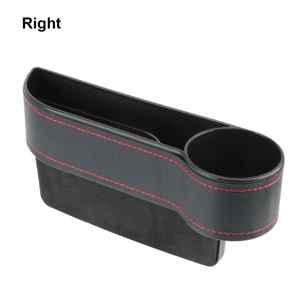 PU Leather Car Seat Gap Storage Box Universal Seat Gap Slit Box with Charging Hole Phone Bottle Keys Holder Box Auto Organizer