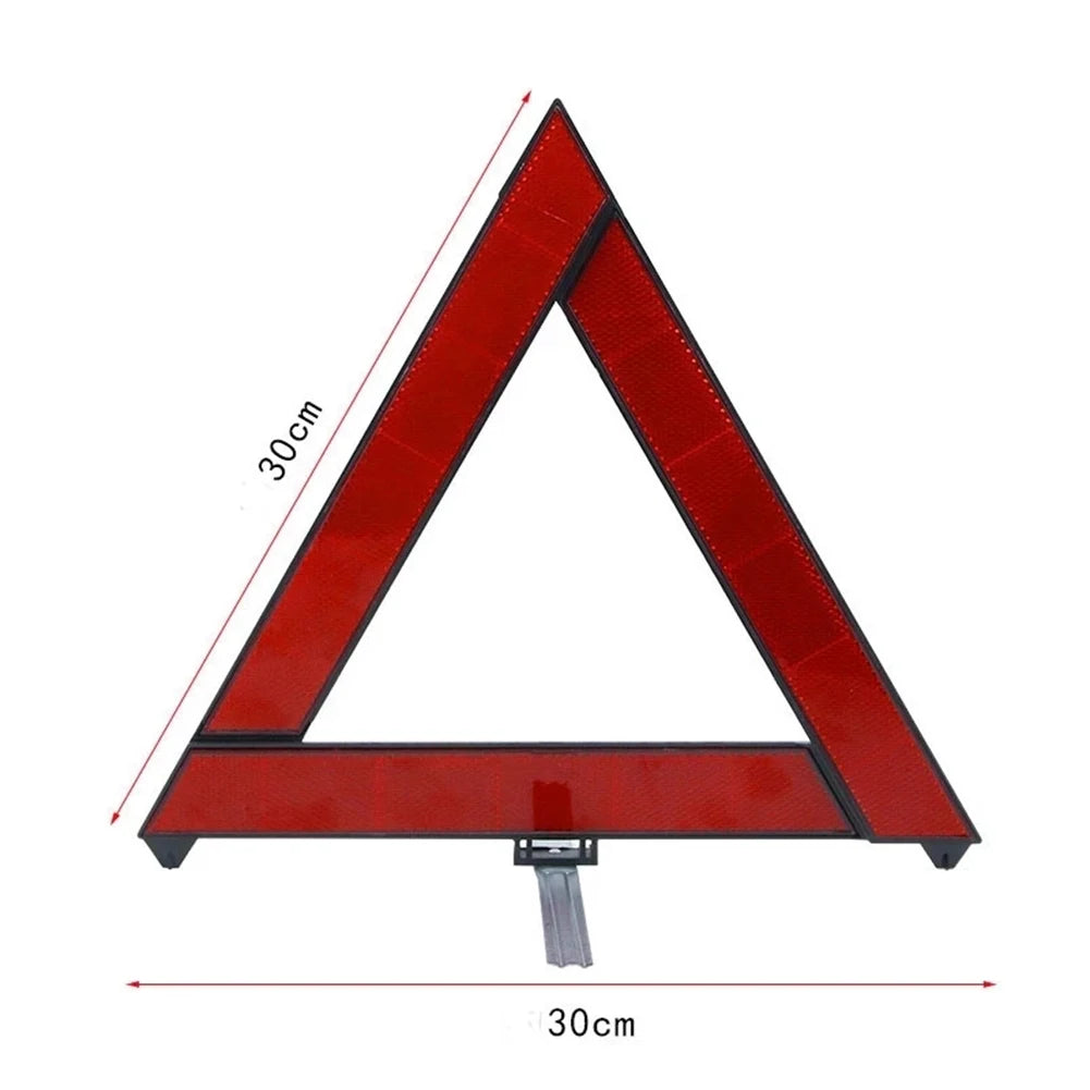 Car Triangle Reflective Warning Tripod Foldable Emergency Breakdown Warning Triangle Red Reflective Safety Hazard Car Tripod