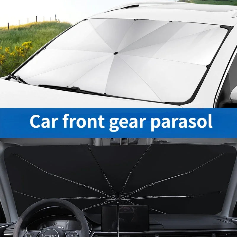 Car Sunshade Umbrella Front Windshield Silver Glue Sunshade Umbrella Uv Resistant Folding Car Umbrella Car Sunscreen Accessories