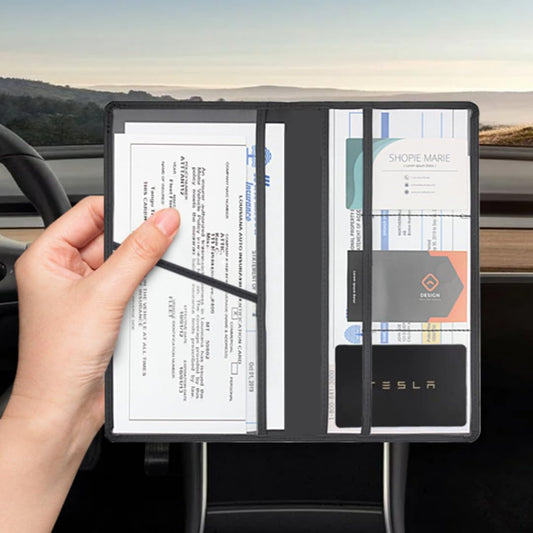Car Registration and Insurance Holder, Vehicle Glovebox Document Organizer,Tesla Model Y Accessories 2025,Designed for Tesla Model 3/Y/S/X- for Documents, Cards, Keys, Permits