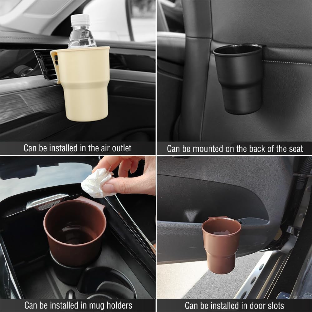 Hanging Cup Holder for Car Air Vents/Windows, Universal Car Window Cup Holder with 2 Hooks Fits Most Cup Types (Black)