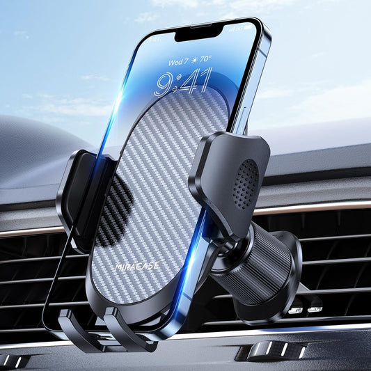 Phone Holders for Your Car with Metal Hook Clip, Air Vent Cell Phone Stand Car Mount, Universal Automobile Cradle Fit for Iphone Android and All Smartphones, Dark Black