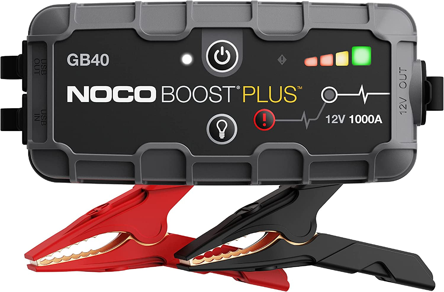 Boost plus GB40 1000A Ultrasafe Car Battery Jump Starter, 12V Jump Starter Battery Pack, Battery Booster, Jump Box, Portable Charger and Jumper Cables for 6.0L Gasoline and 3.0L Diesel Engines